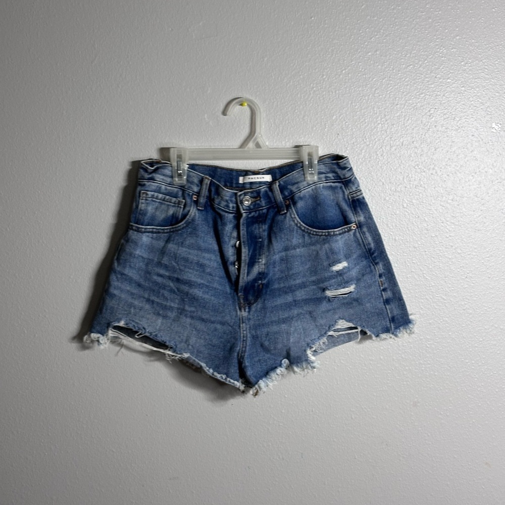 Pacsun Women‎ Denim Ripped Vintage High Rise Shorts size 29.